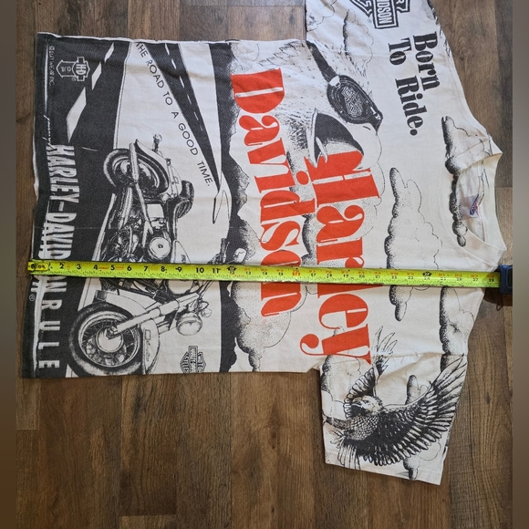 Harley Davidson Vintage 90's Men's Born To Ride All Over Print T-Shirt Size XL - Picture 4 of 10